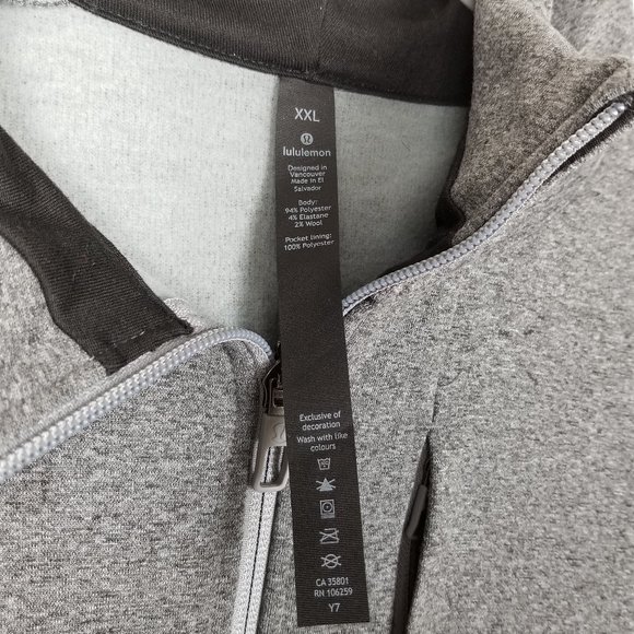 Men's Lululemon City Sweat Zip Hoodie NWOT - XXL - Picture 3 of 6